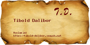 Tibold Dalibor névjegykártya